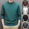Jaro Podzim Pánský Top Ochrana Krku Polovysoký Límec Oboustranný Německý Samet Slim Fit Pružný Dlouhý Rukáv Pulovr Základní Mikina