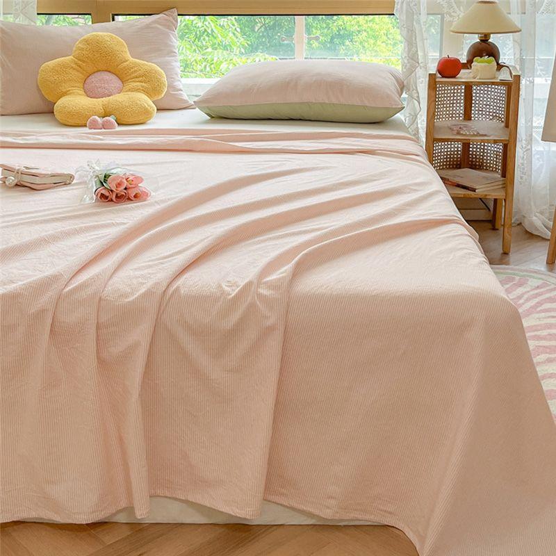 Minimalist Striped Washed Cotton Bed Cover For 1.8m Bed, Household & Student Dormitory