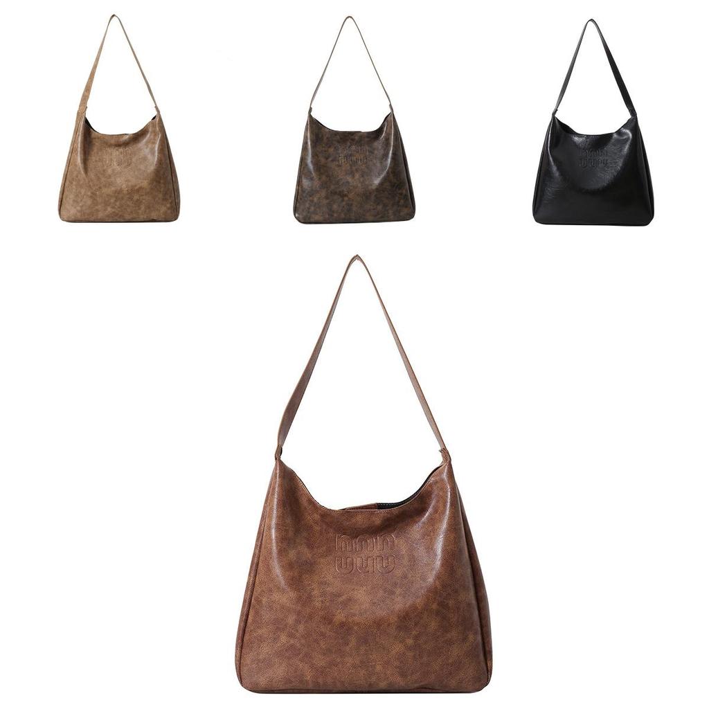 Retro Street Style Small Pu Shoulder Bag With Letter Pattern For Daily Use