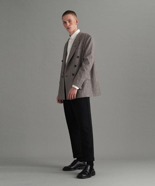 DENIVEL Men'S Wool Turn-Up Slacks