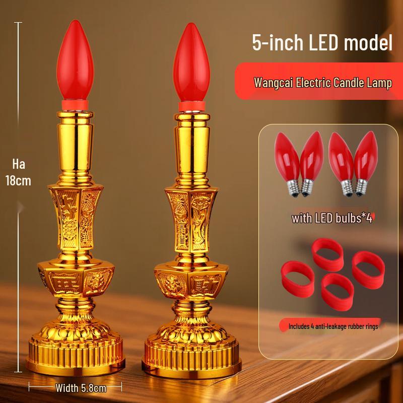

LED Electronic Candle for Buddhist Altar - Ever-Burning Wealth & Offering Lamp