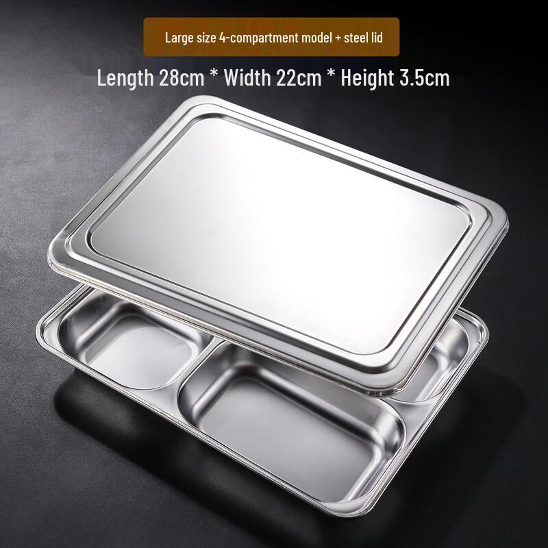 Tian Yajing Food-Grade Stainless Steel Compartment Dinner Tray