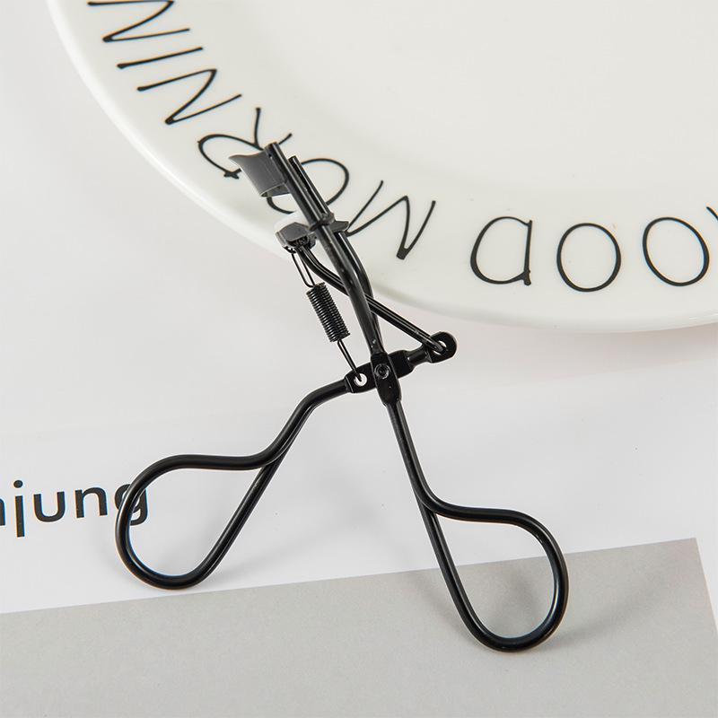 Ultra-Wide Black Eyelash Curler - Long-Lasting Setting Tool In Silver