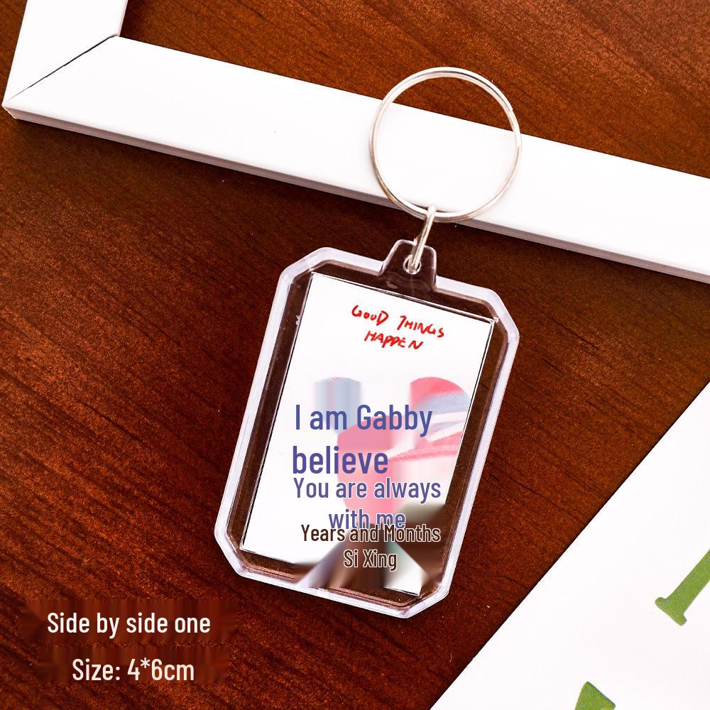 Colorful Acrylic Text Keychain: DIY Bag Decoration Pendant Fun Gift