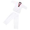 Taekwondo Uniform Striped Model Polyester Cotton with Belt Martial Arts Training Clothes for Beginner Athletes Practice XS