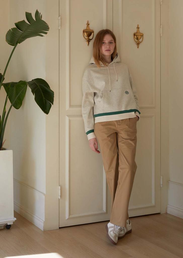 JUNECI Side Line Cotton Pants (Beige)