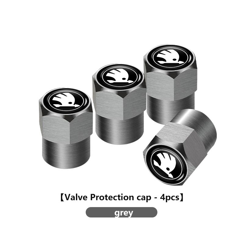 HRQB8 For Skoda 4PCS Car Tire Stem Valve Cap Airdust Waterproof Wheel Tire Valve Rim Stem Cover octavia a5 a4 mk1 2 fabia superb rapid