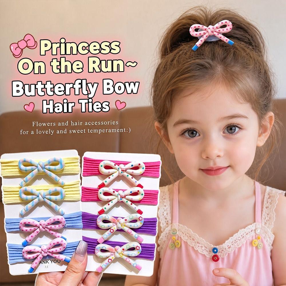 10Pcs Soft Texture Bow Hair Tie Elastic Ponytail Holder New Hair Rope  Daily Hairstyles