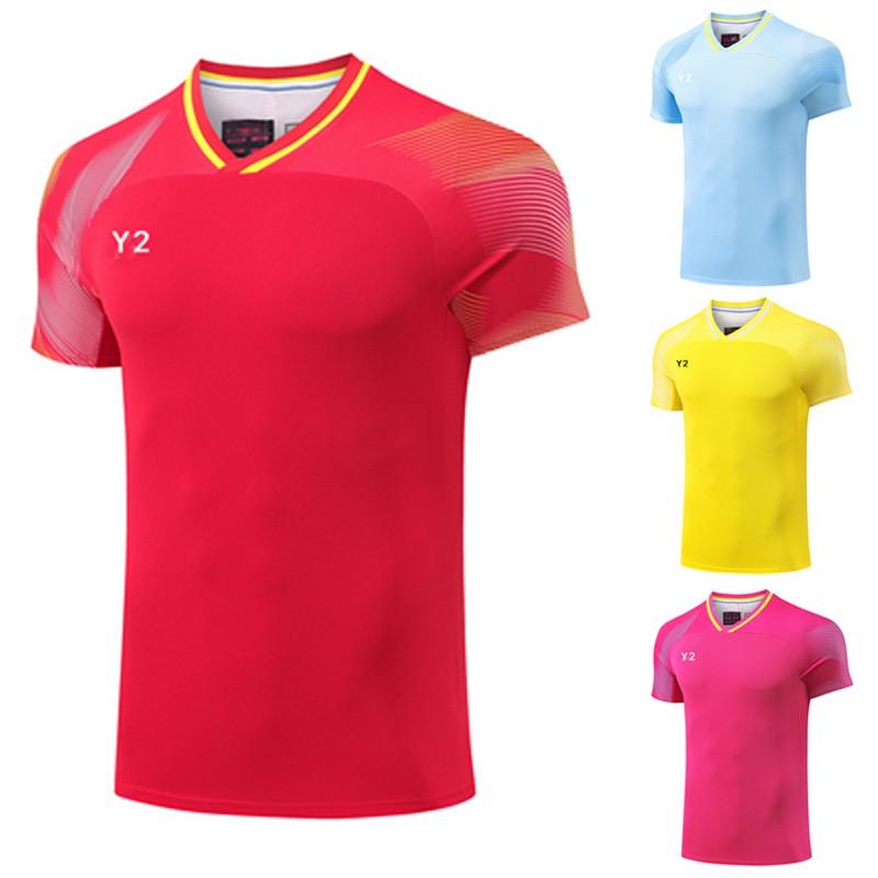 Kids Adults Quick Dry Sports Shirts Badminton Tennis Training Team