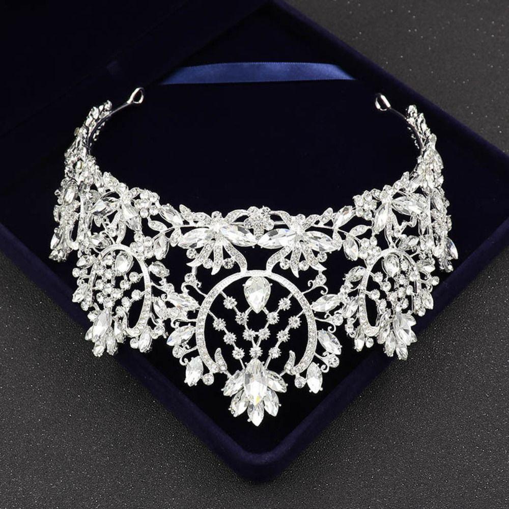 Rhinestone Bridal Crowns Luxury Crystal Crystal Cake Topper Baroque Pageant Crowns For Women