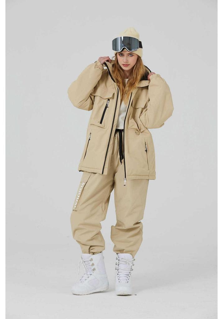Unisex Logo Ski Suit Set: Warm, Loose-Fit for Snowboarding & Skiing Outdoors