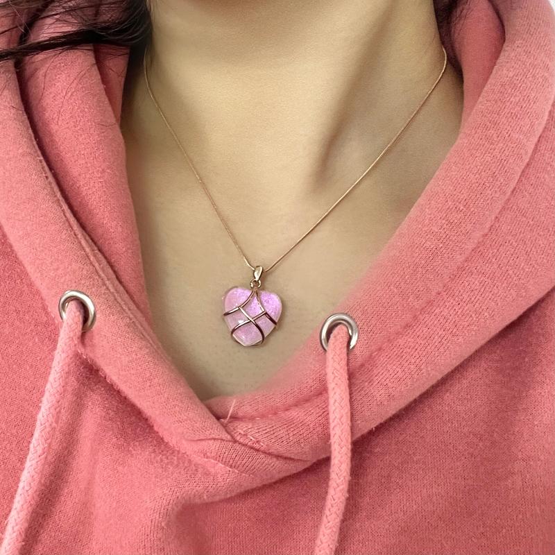 Dámský řetízek s přívěskem Diamantový Hrad Srdce Módní Roztomilý Barevný Princezna Šperk pro Přítelkyni Nejlepší Kamarádky