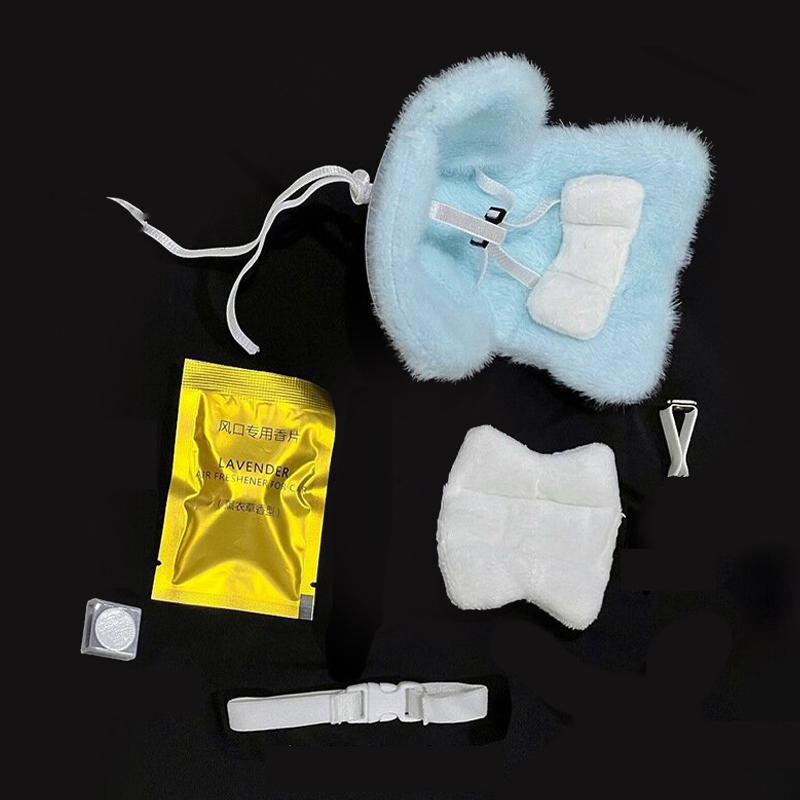 Mini Plüsch Puppe Sicherheitssitz Kawaii Labubu Puppe Plüsch Sicherheitssitz Auto Luft Aromabehandlung Dekoration Auto Ornament Geschenke