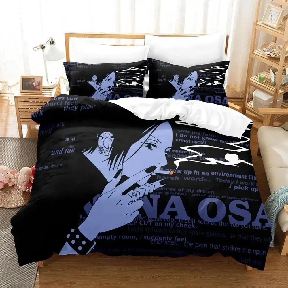 Anime Nana Black Stones Supplies Set Duvet Cover Set Bedding Sets Adults Bed With Pillowcases No Filling Luxury Birthday Gifts