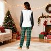 Matching Family Christmas Pajama Set Long Sleeve Neck Print Top with Pants for Adults and Kids