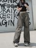 "Women's American Retro High-Waist Drawstring Wide-Leg Overalls - Summer Trendy Floor-Length Pants"