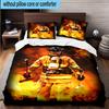 Firefighter Braving Flames 3pcs Bedding,Including 1pc Duvet Cover And 2pcs Pillowcases Perfect for Christmas,Ideal for Bedroom, Dormitory