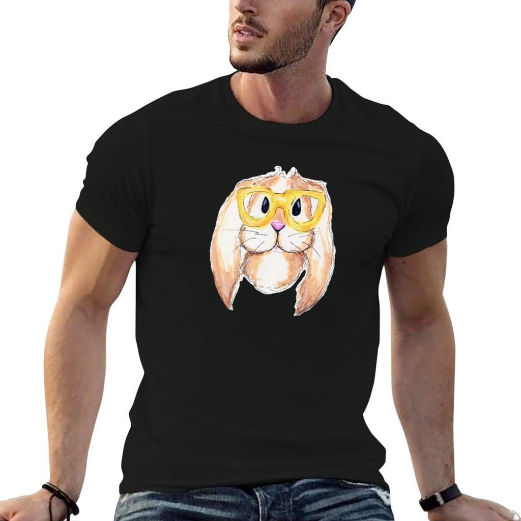 Bunny with glasses TShirt Plus Size Short Sleeve TShirt