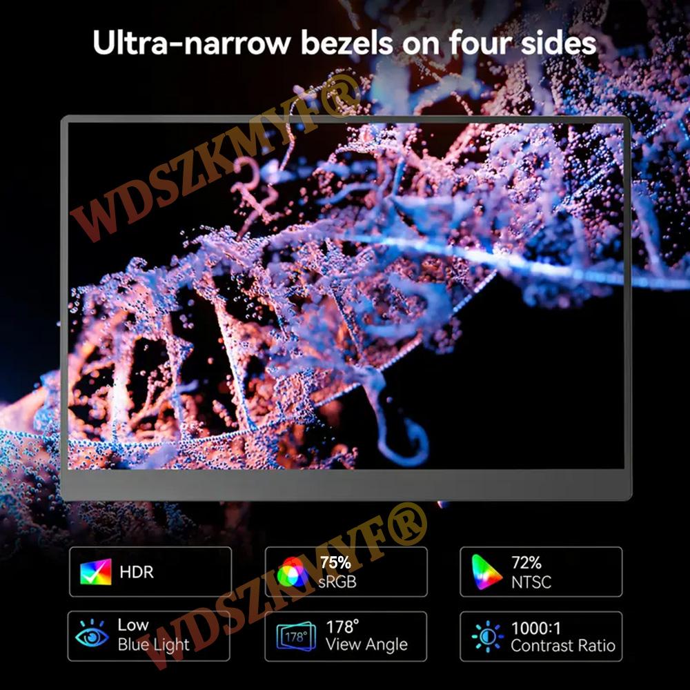 14/15.6/16-Inch Portable Monitor IPS Panel USB-C 1080P FHD MINIHDMI 60Hz Compatible Travelling Display for PC Laptop Xbox Switch