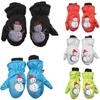 Winter Sports Ski Gloves for Kids 0-5 Thick Knit Fleece Gloves for Kids Cute Cartoon Snowman Ski Gloves Windproof