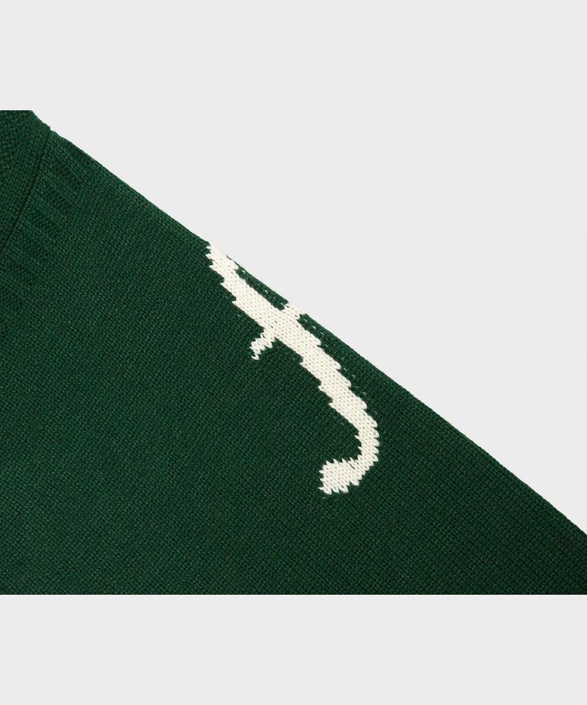 FFEFF STUDIO Coloring Round Wool Pullover (Dark Green)