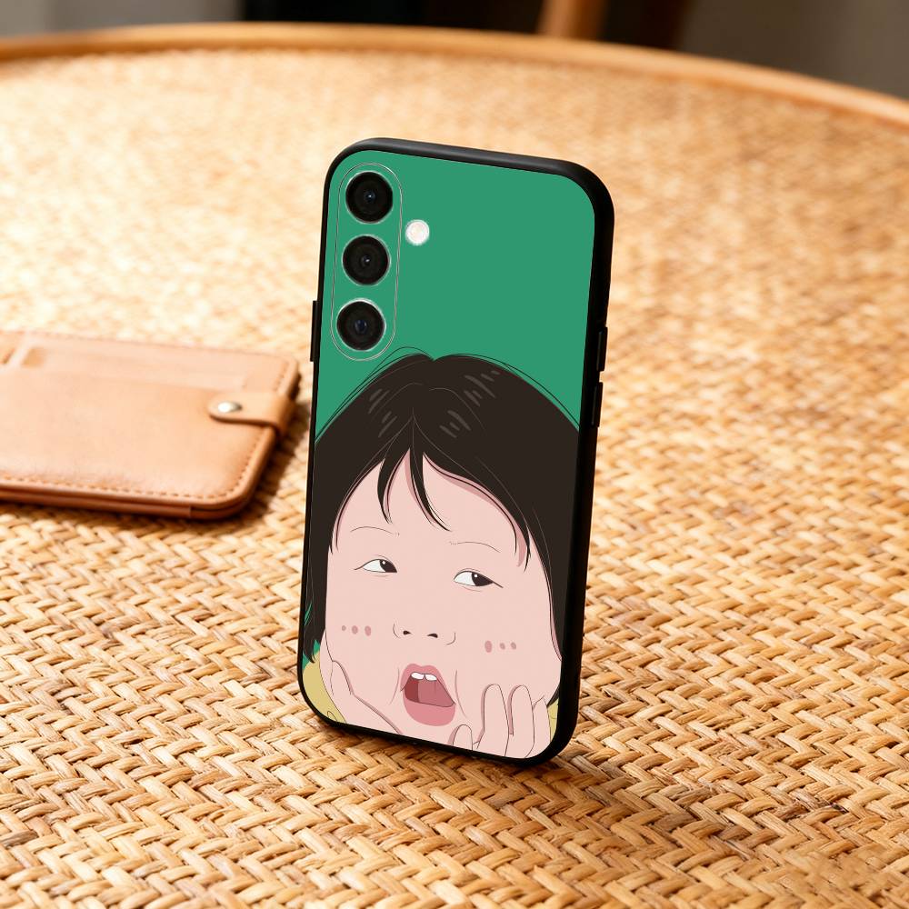 F-FUNNY And Cute Stickers Phone Case For Samsung  A73,72,71,A52,51,40,41,A22,A32,31,A13, Soft Black Shell