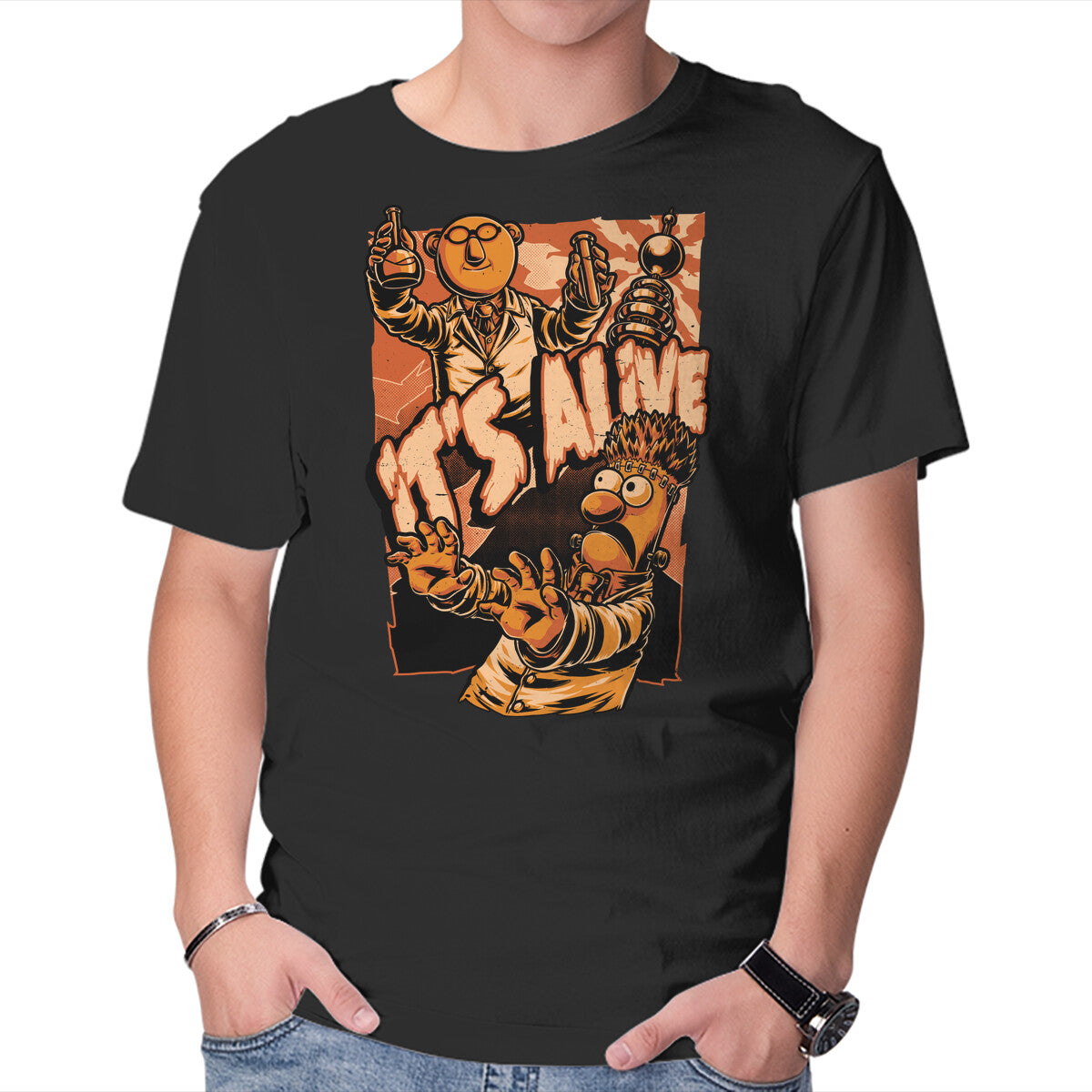 Unisex Crew Neck T-Shirt Puppet Science Horror Graphic Short Sleeve Casual Tee XXXL