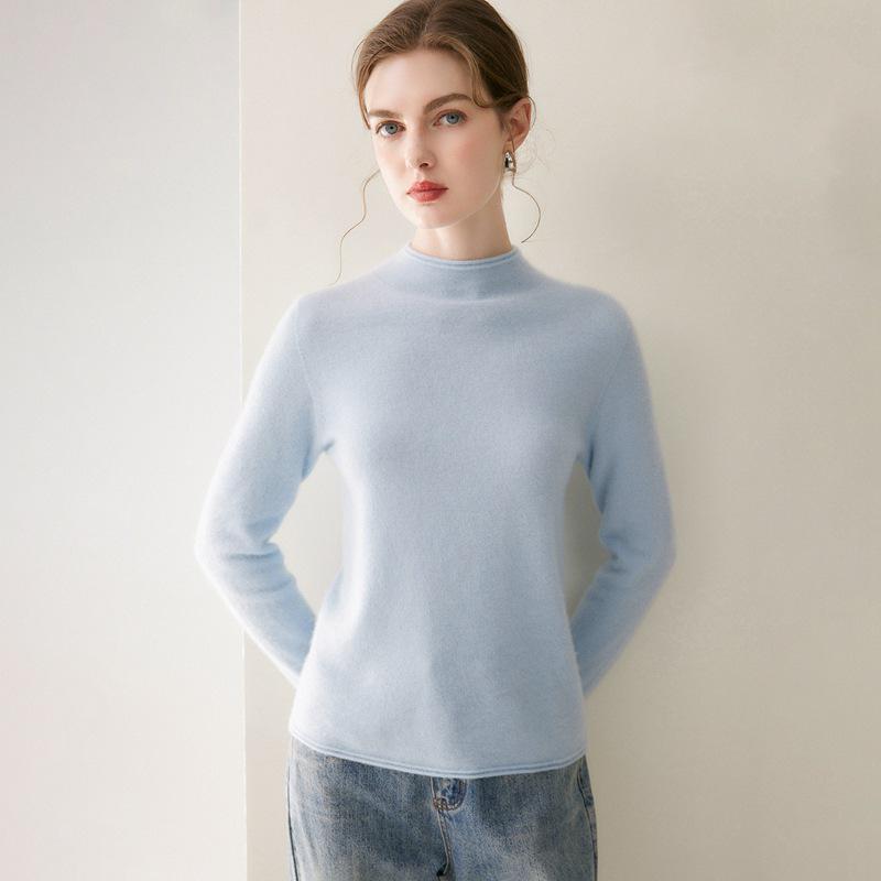 2026 Le Kasha Women's Cashmere Pullover: 12 Gauge, Rolled Hem