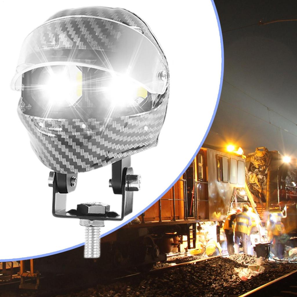 Fog Lights For Motorcycle Waterproof LED Lamp Helmet Shape Double Color Flash Motorcycle Work Light For Road Touring Outdoor