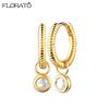 Ins Minimalism Chain Tassel Round Zircon Drop Earrings 925 Sterling Silver Needle Small Hoop Earrings for Women Fashion Jewelry