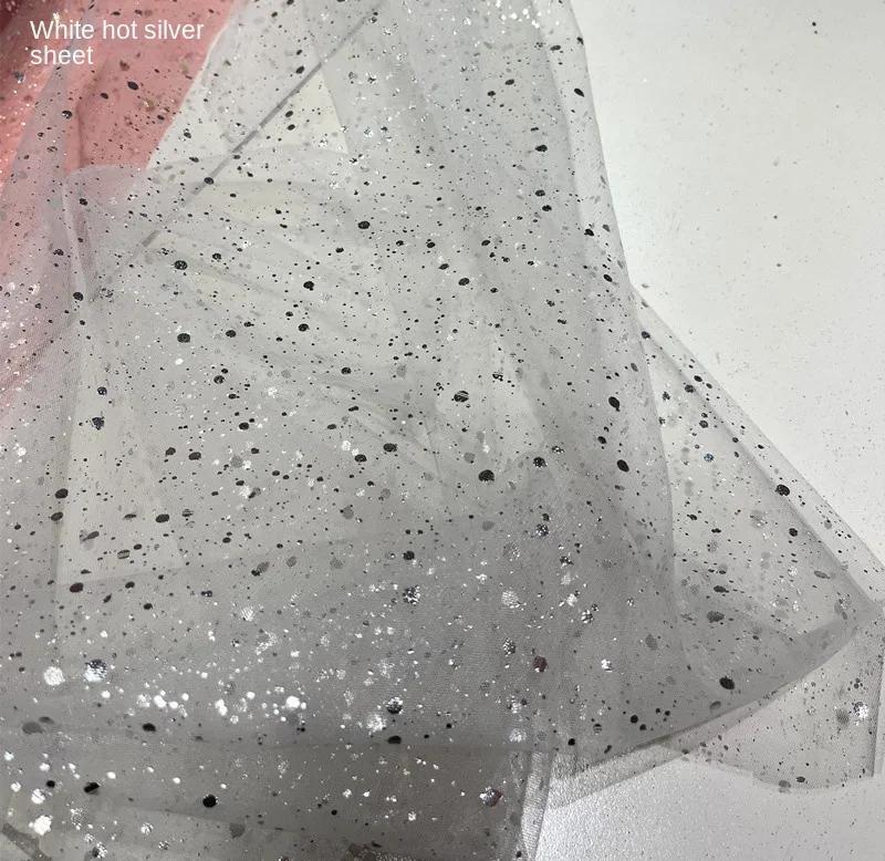 Mesh Stof Glitter Zacht voor Bruidsjurk Achtergrond Desserttafel Indeling Ontwerper Diy Naaimateriaal Stof Per Meter