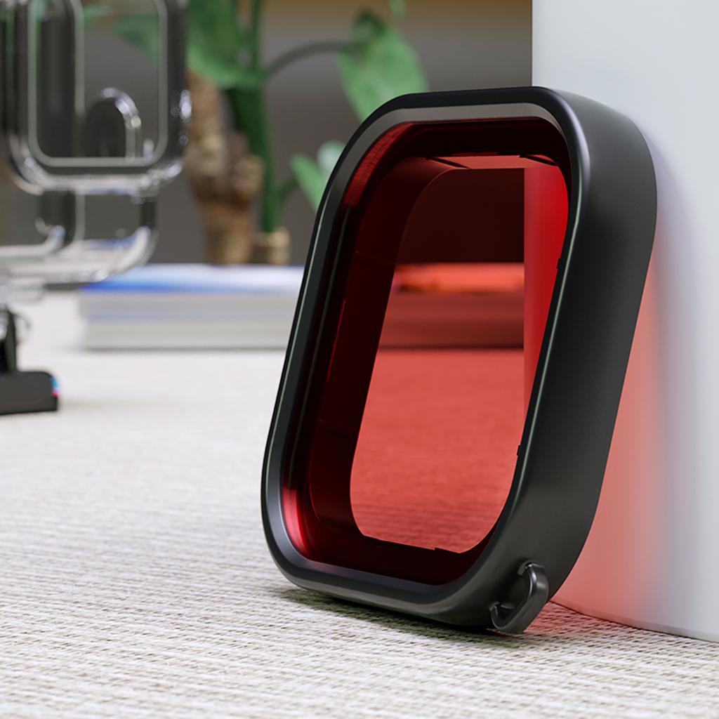 ABS Diving Lens Filter with Rope for GoPro 8 Action Camera Waterproof Shellred