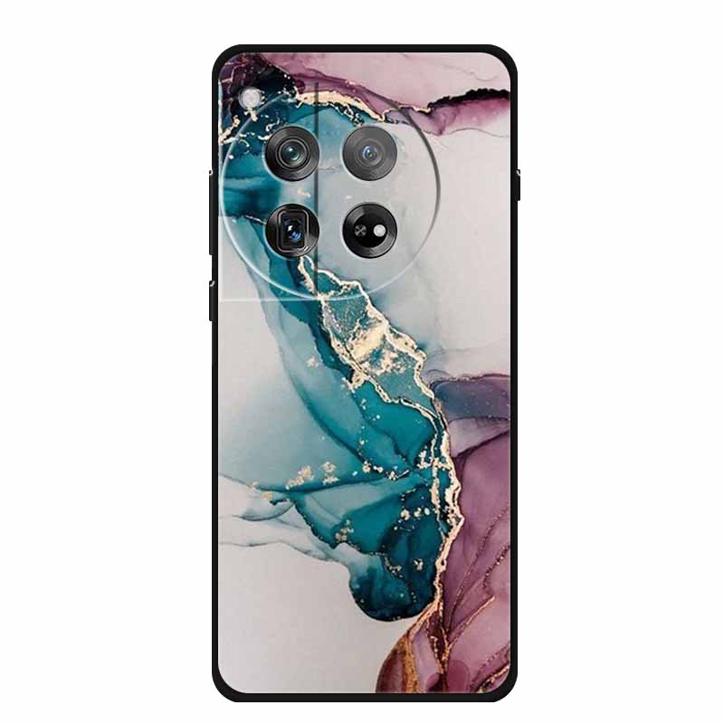 Marble Shell For OnePlus Ace 3 3 Pro Case Luxury Protector Soft Silicone Phone Cover for OnePlus 12R 12 R Colourful Black Fundas