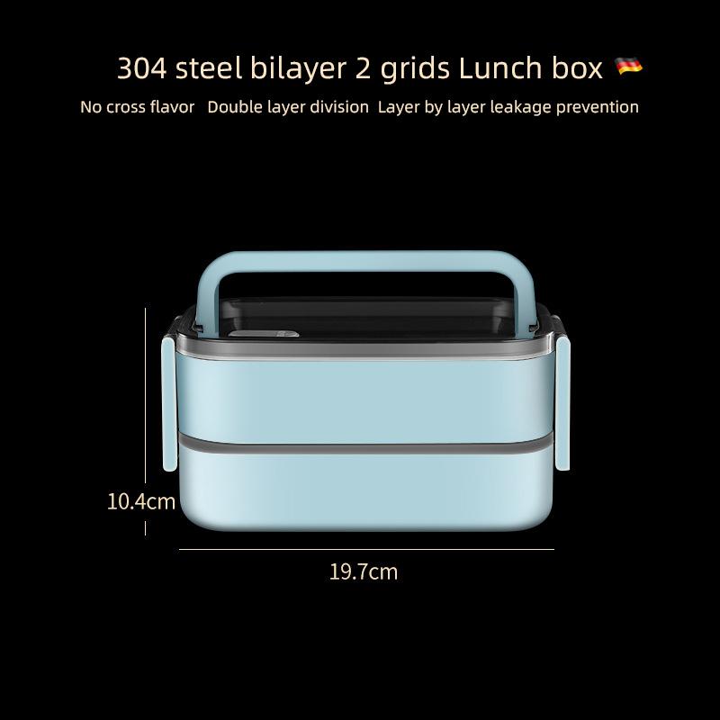 304 stainless steel lunch box for Adults Kids School Office 2 Layers 3 Grids bento Food Storage Containers  Easy to Clean