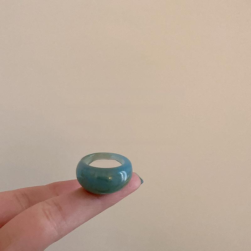 Kladdig harts geometrisk oval ring enkel och fashionabel personlig pekfingerring mångsidig nisch exklusiva smycken