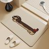 Dachshund Puppy Absorbent Floor Mat Diatom Mud Bathroom Door Foot Pad Non-slip Toilet Toilet Door Cute Foot Pad