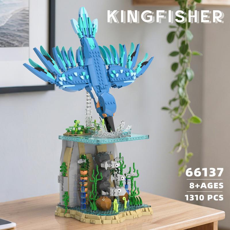 66137 Kingfisher animals Series Type Creative Bricks Decoraiton Toys For Children Adult Gifts static Boy's Gift