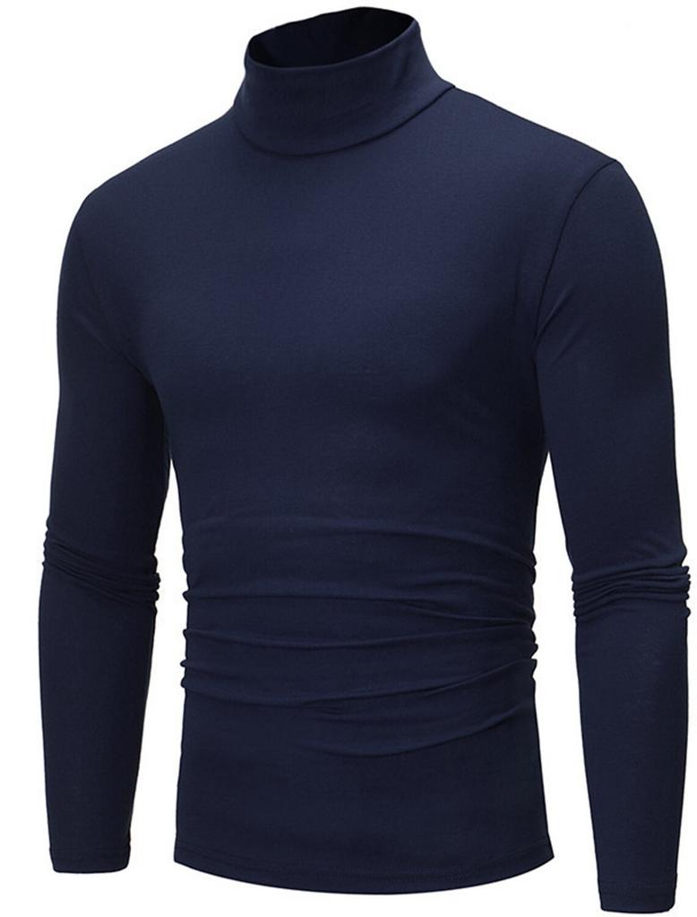 2023 Foreign Trade Men's Autumn and Winter Turtleneck Multi-color Bottoming Shirt Long-sleeved Polished Velvet Inner Thermal Underwear