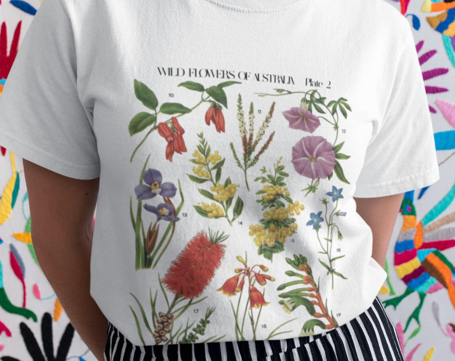 Australian Wildflowers T-Shirt: Vintage Botanical Print XL