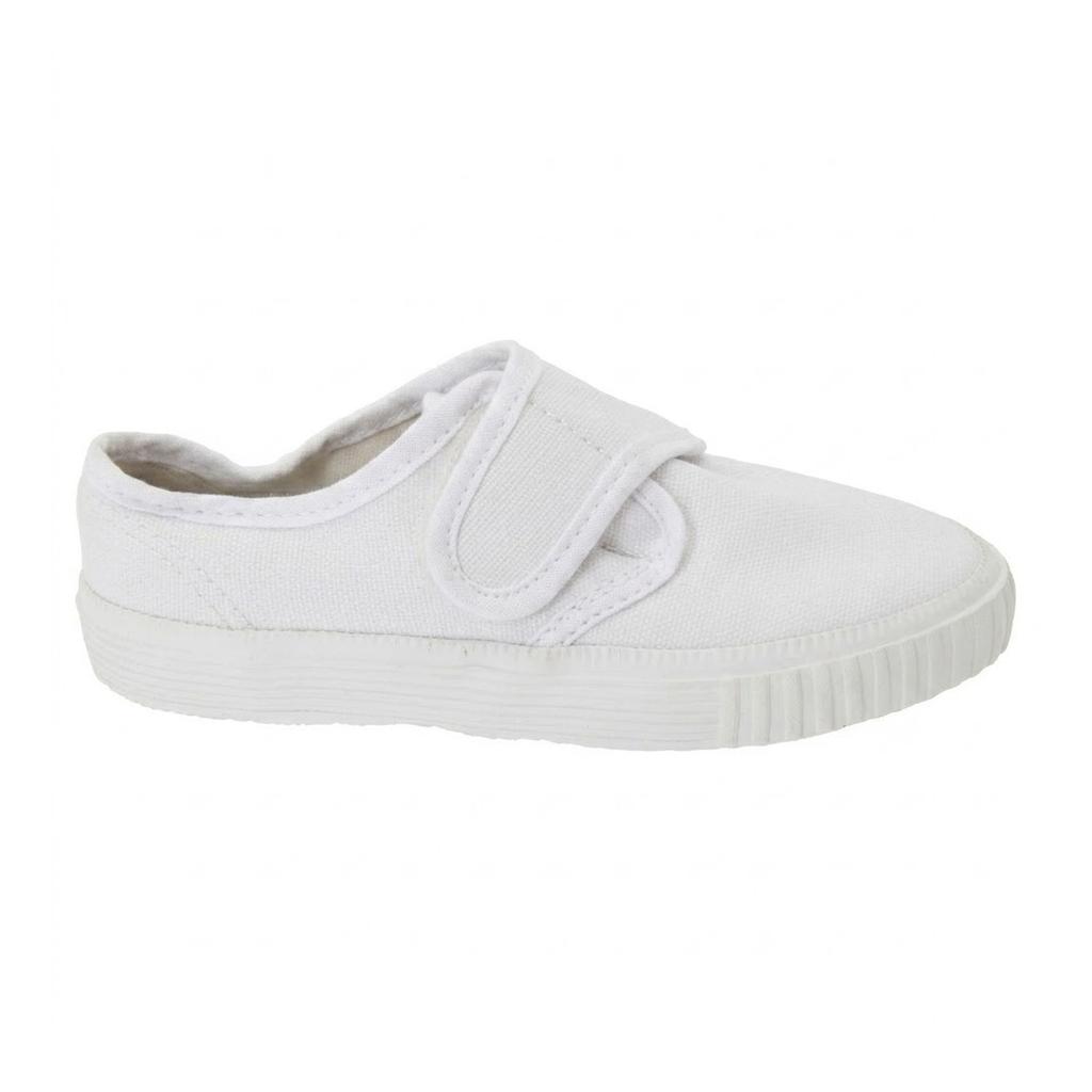 Dek Kids Unisex Junior Touch Fastening White Canvas Plimsolls