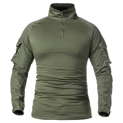 Herren-Armee-Uniform, langärmelig, Kampfhemden, solide Baumwolle, militärisches taktisches T-Shirt