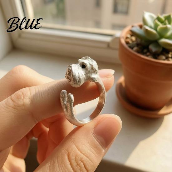 Adjustable Dog Ring Couple Finger Ring Opening Design Band Imitation