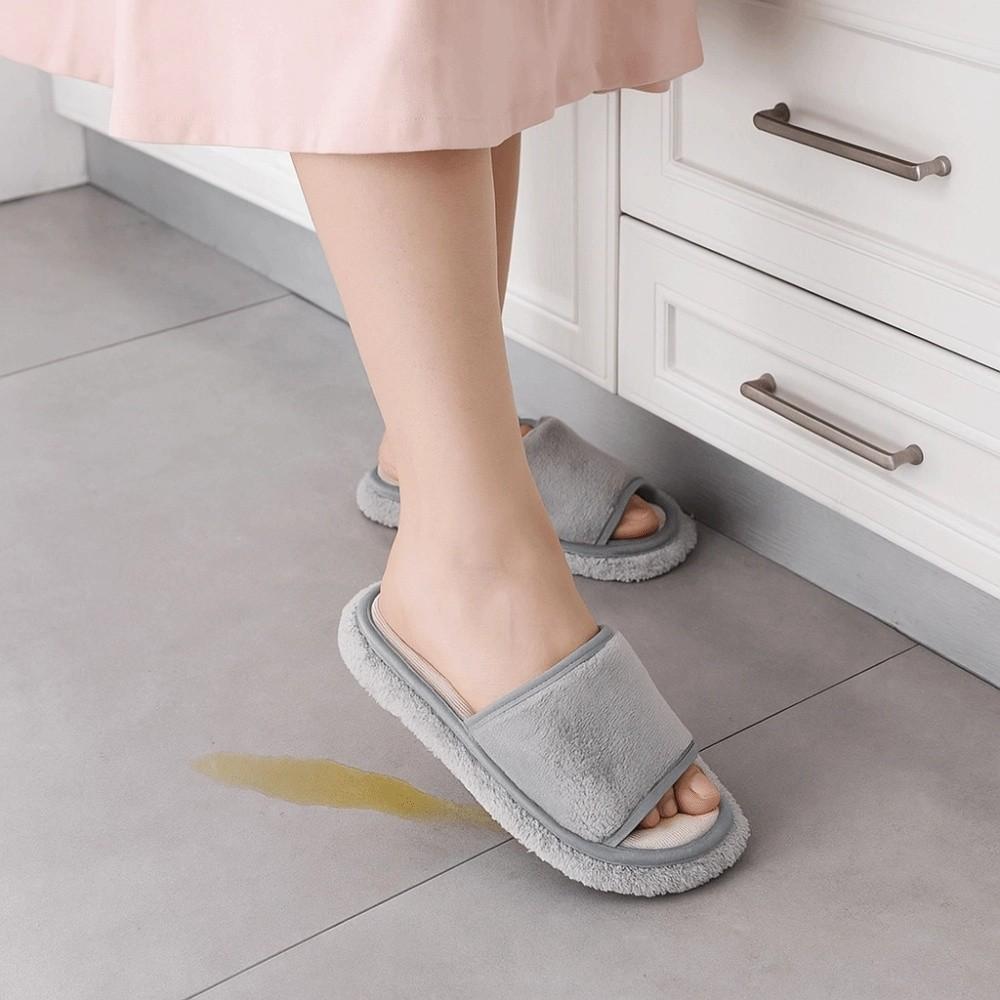 Detachable Microfibre Mop Slippers Washable Tile Cleaning Slippers Lazy Slippers Wood Floor