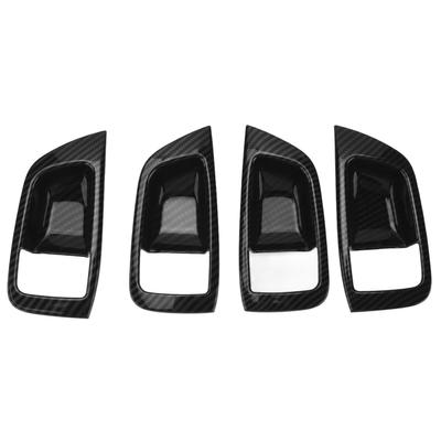 4 pezzi di rivestimento per maniglia interna della portiera dell'auto in fibra di carbonio, ricambio per Mitsubishi Pajero