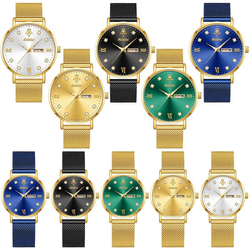 Yalalusi Luxury Dw Watch Mesh Strap Women'S Watch Couple Watch Calendar Quartz Watch Light Luxury Waterproof Ladies Watch