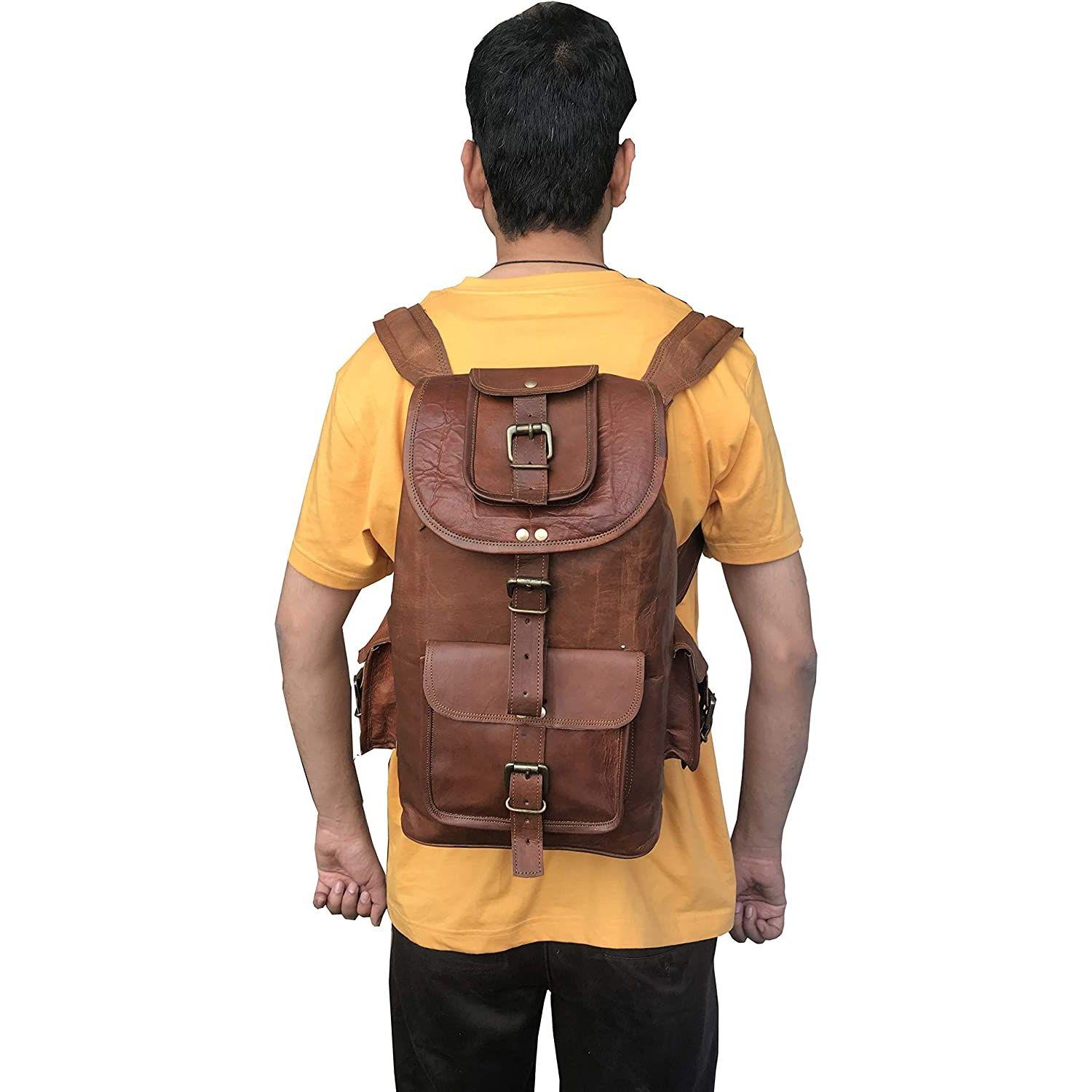 Винтажный повседневный рюкзак ручной работы из натуральной кожи — фото 4