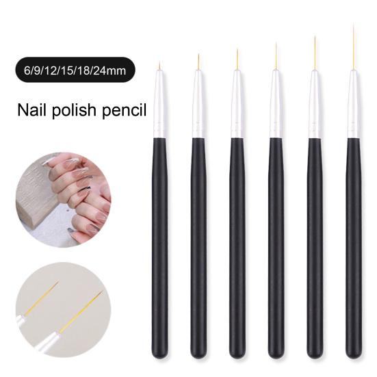 

Удобная кисть для деталей ногтей 6/9/12/15/18/24 мм с деревянной ручкой, профессиональный дизайн ногтей