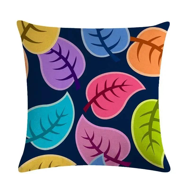 Plant Flowers Bird Linen Pillowcase Furniture Decoration Living Room Bedroom Sofa Car Cushion Pillowcase 45*45Cm