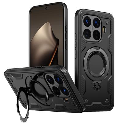 For Xiaomi 15T Pro Case Armor Shockproof 360° Rotating Magnetic Holder TPU Frame Hard Plastic Phone Protective Cover Fundas