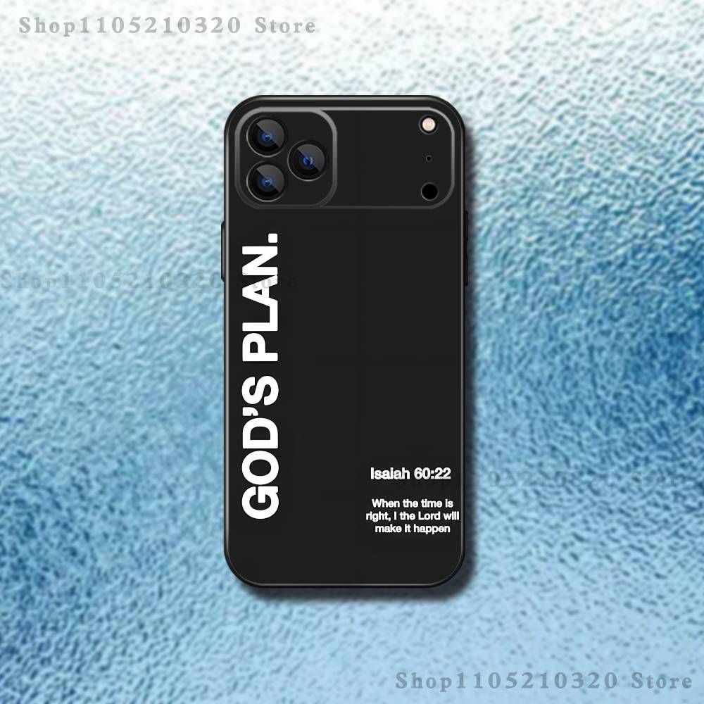 

Jesus Bible Verse Gods Plan Phone Case For iPhone 17,16,15,14,13,12,Pro,Max,Plus,E,SE4,Air,Mini Black Soft Box iPhone15